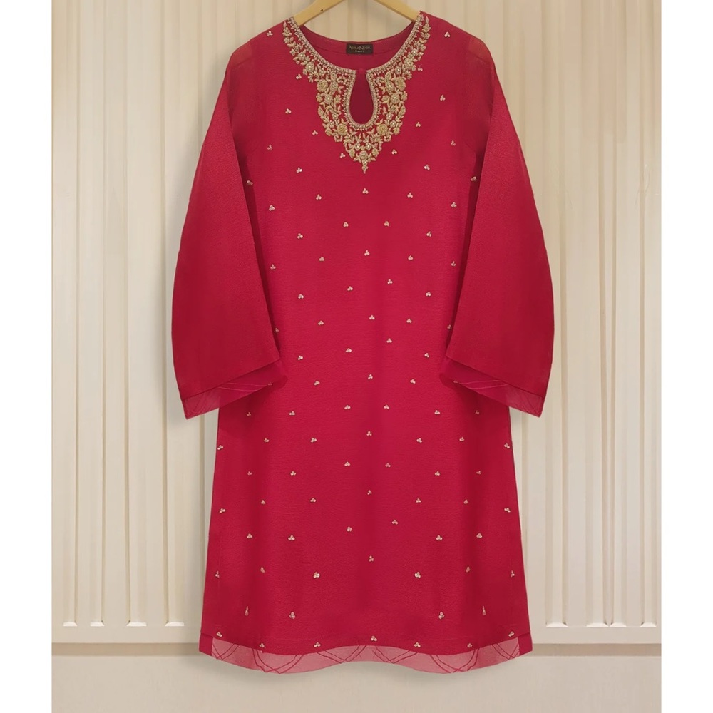 Agha Noor Original PURE COTTON NET HAND EMBROIDERED SHIRT AND PANTS